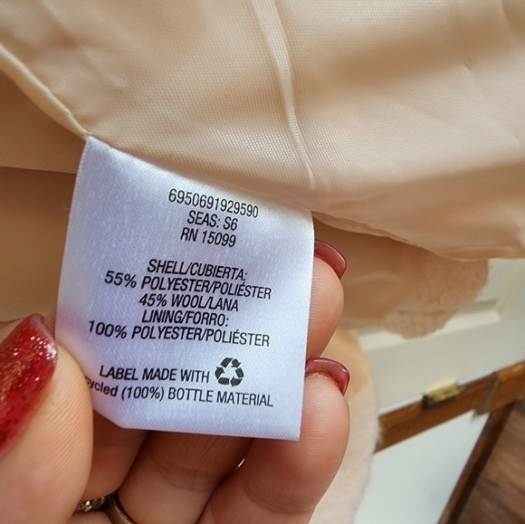 Metaphor wool blend women's pale pink coat size xs. - Picture 4 of 4